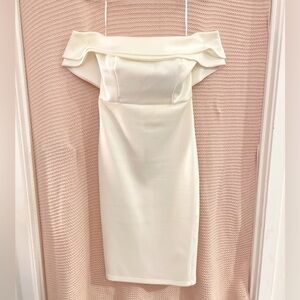 Miss Selfridge White Off-shoulder Dress